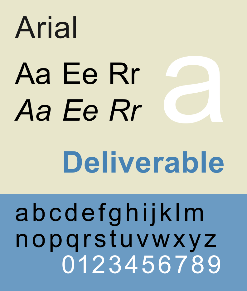 Arial font
